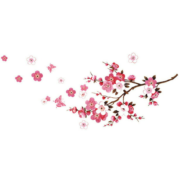 Beautiful Sakura Flower Butterfly Cherry Blossom Wall Decals Stickers Home Decor